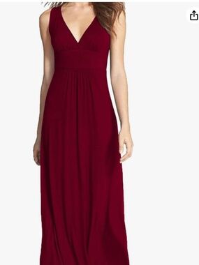 WOOSEA Women Sleeveless Deep V Neck Loose Plain Long Maxi Casual Dress